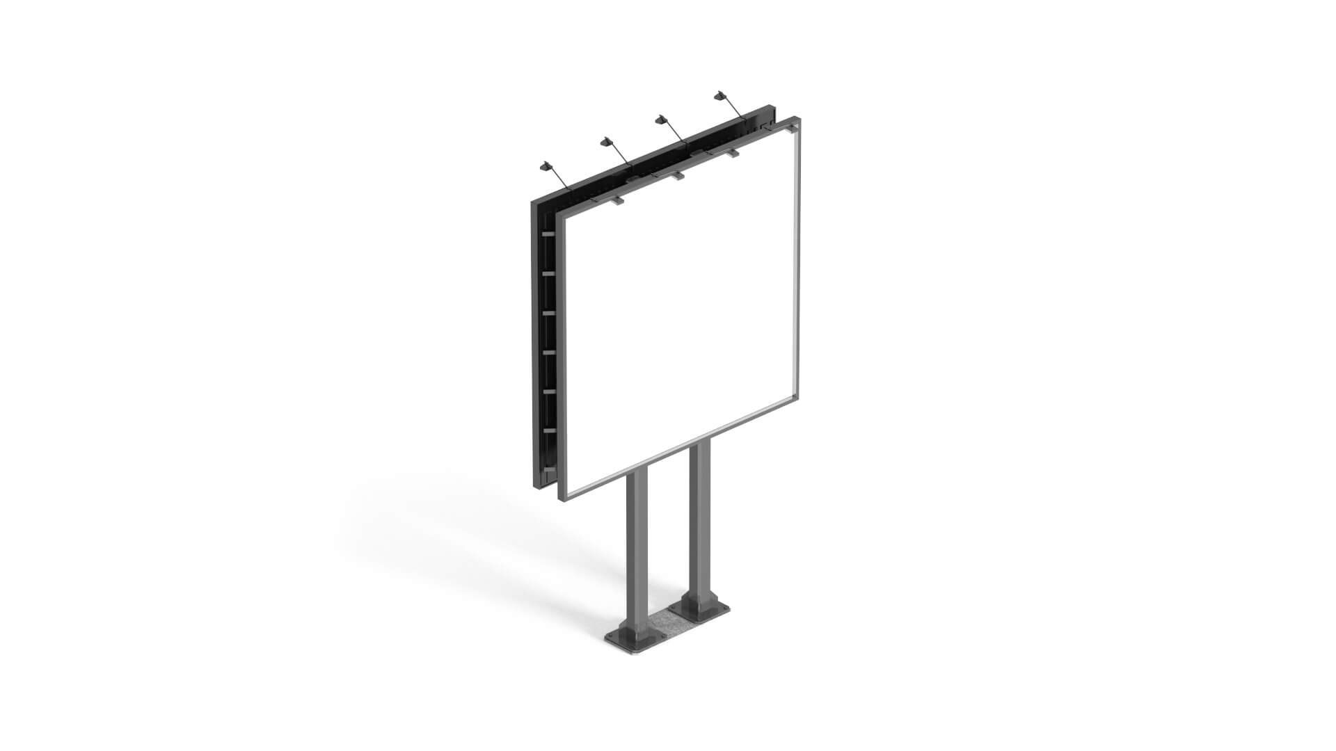 Square Advertising Street Billboard - Outdoor Sign Banner 3D Model by ...