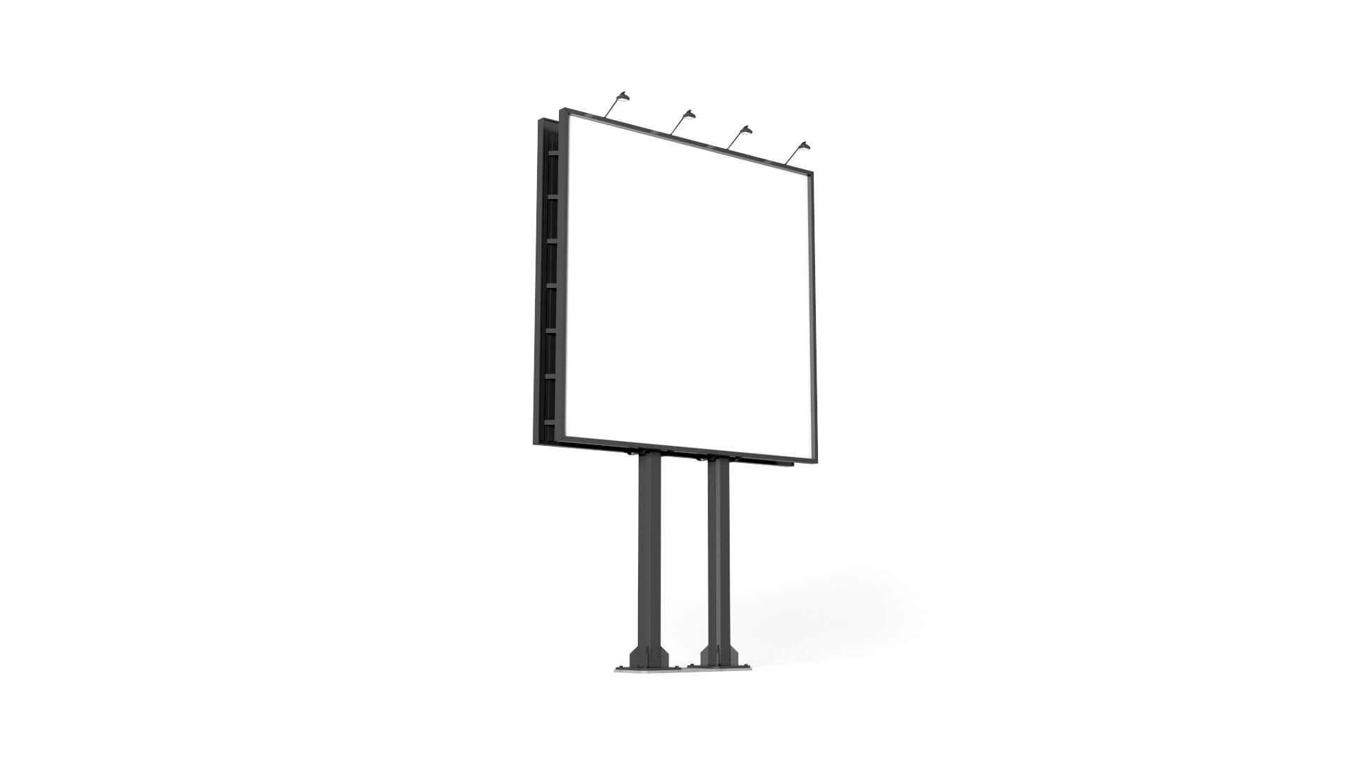 Square Advertising Street Billboard - Outdoor Sign Banner 3D Model by ...