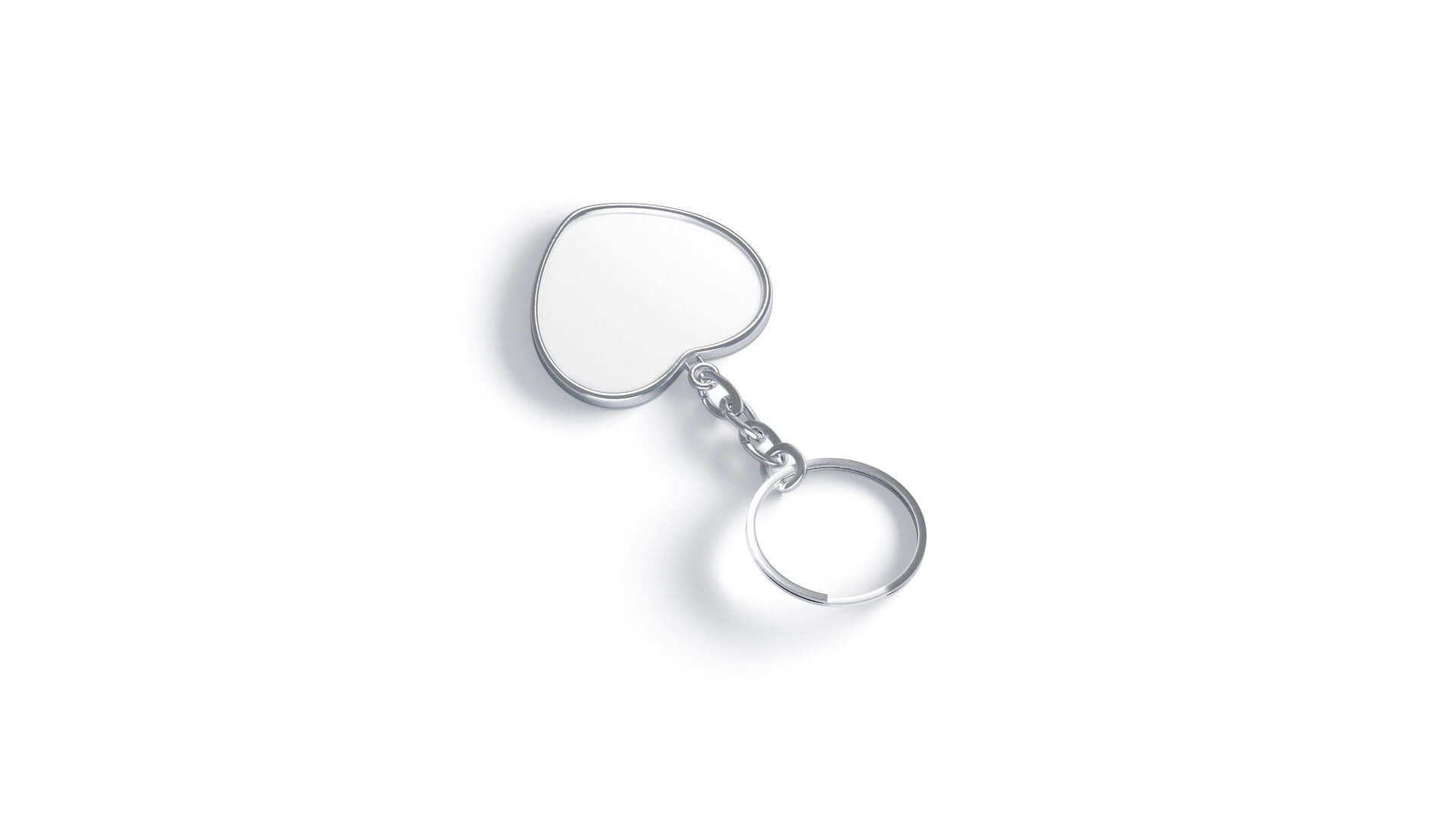 White Heart Keychain - Key Tag Holder 3D Model by rebrandy