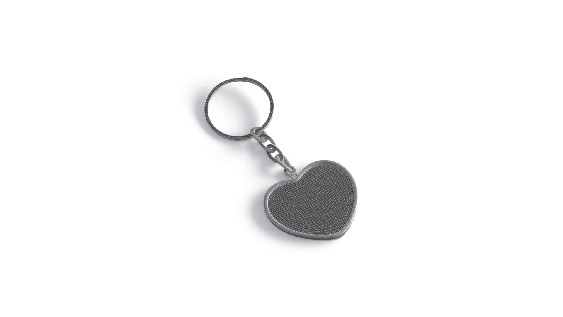 White Heart Keychain - Key Tag Holder 3D Model by rebrandy