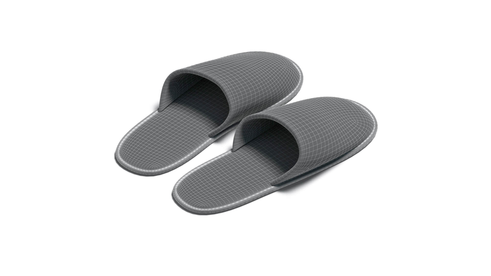 White Hotel Slippers Pair of Home Terry FlipFlops 3D Model by rebrandy