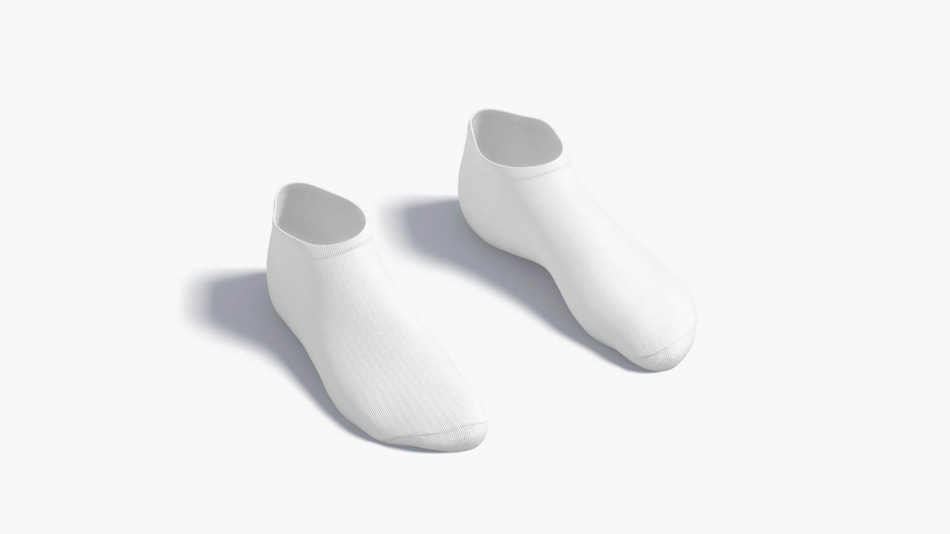 White Lowcut Socks fabric sox pair 3D Model by rebrandy