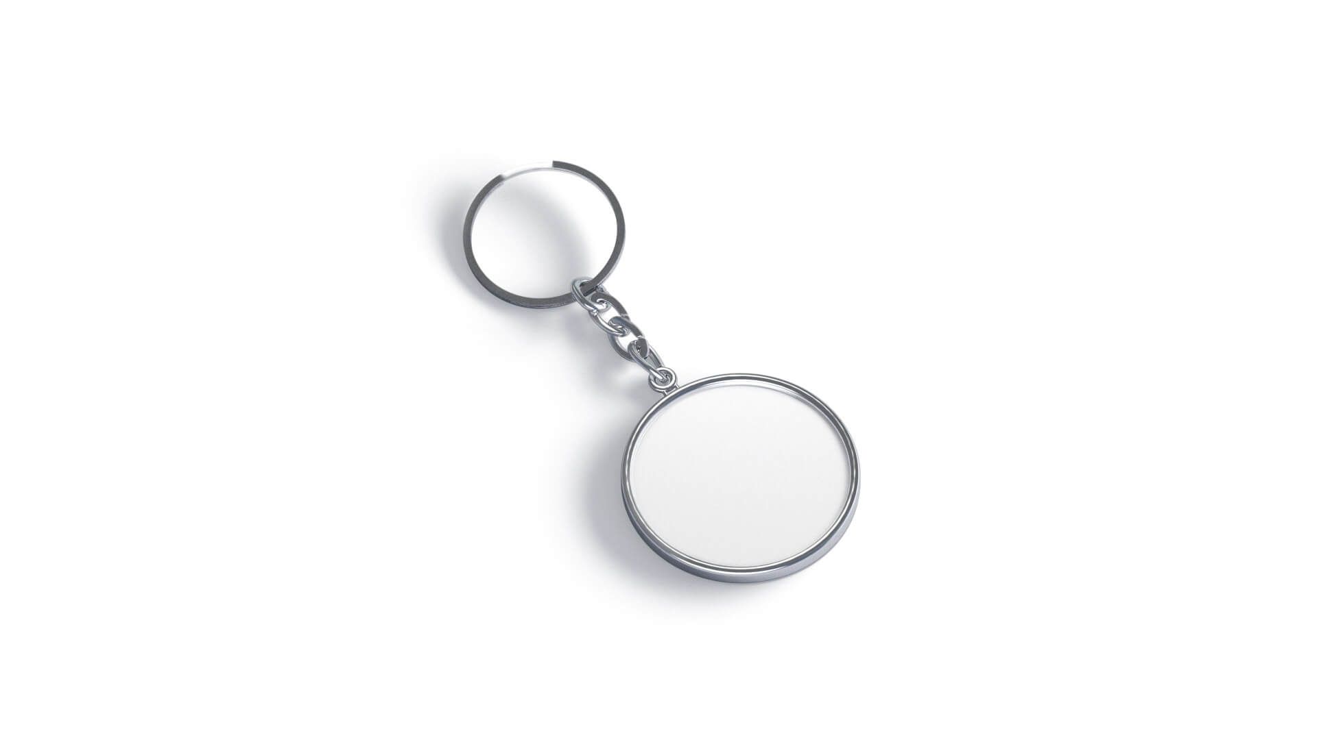 White Round Keychain Key Tag Holder 3D Model by rebrandy