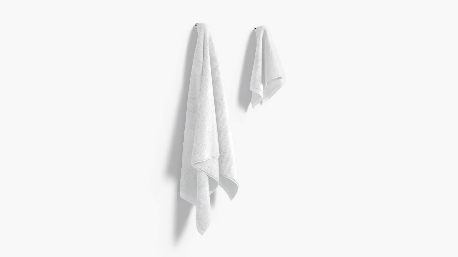 White Towels Hanging on Hook 3D Model by rebrandy