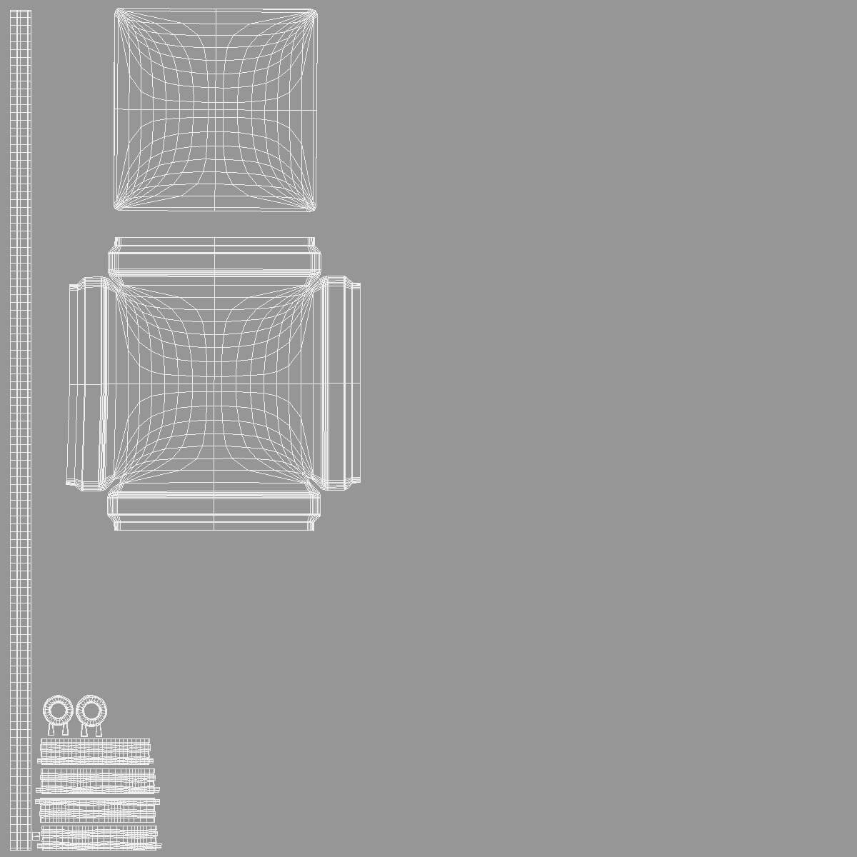 White Square Keychain - Key Tag Holder 3D Model by rebrandy