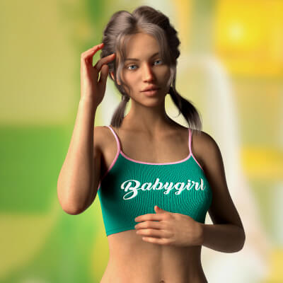 RQL-dForce Babygirl Embroidery Crop Top for G8F &amp G8.1F by RedQLips