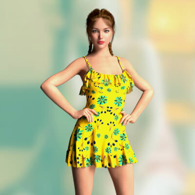 Rql Dforce Bloom Ruffle Sun dress for G8F &amp G8.1F by RedQLips