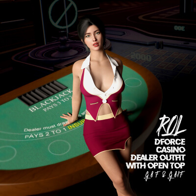 RQL-dForce Casino Dealer Outfit With Open Top G8F &amp G8.1