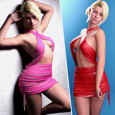 RQL-dForce CrissKnot Ruched Mini Dress G9 by RedQLips