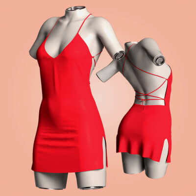 RQL-dForce Deep V Strappy Slip Dress G8F &amp G 8.1 F