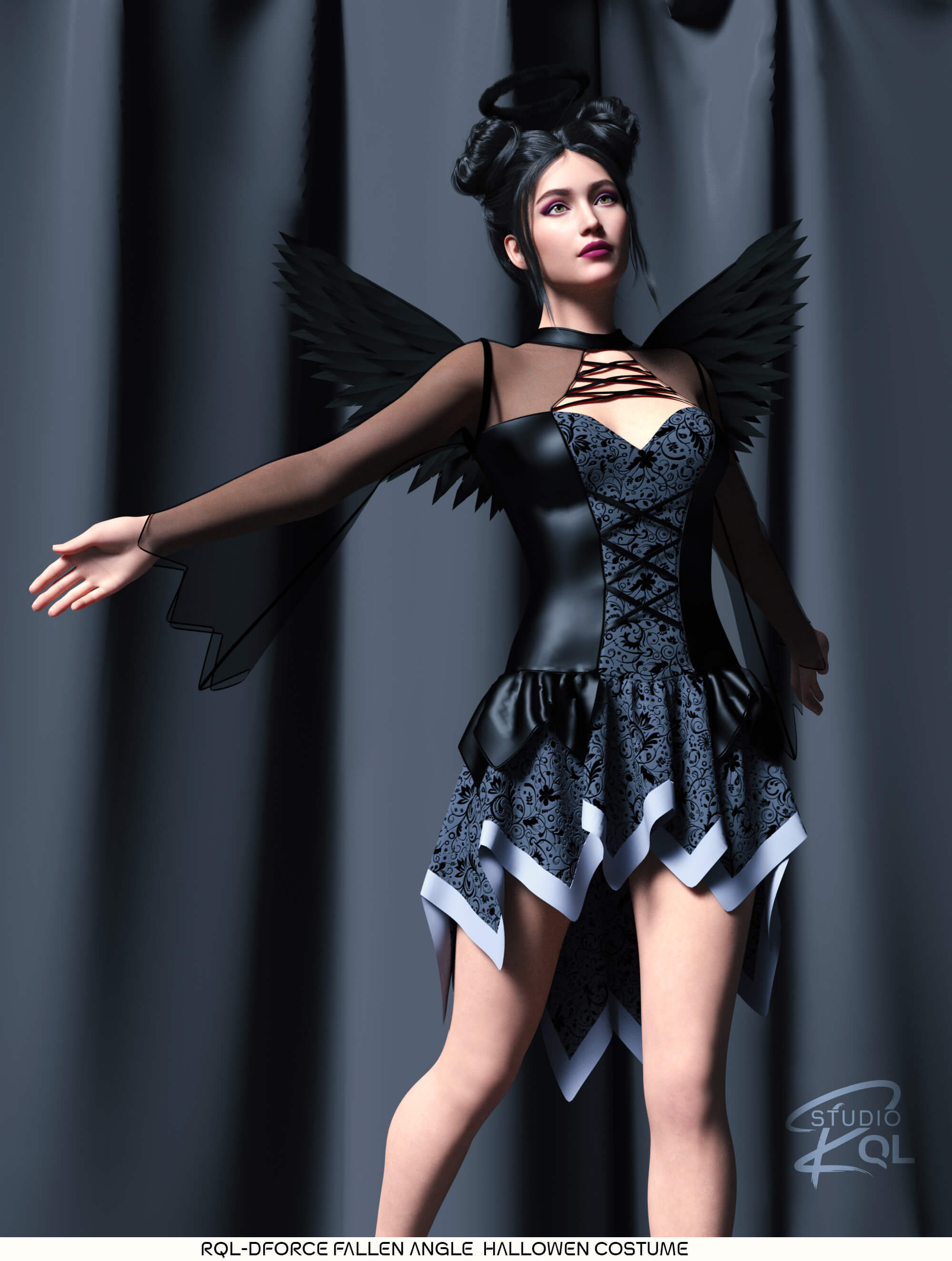fallen angel dress Black Fallen Angel Dress-Dresses-Lip Service