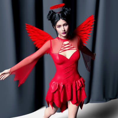 RQL-dForce Fallen Angel Halloween Costume G8/8.1 F by RedQLips