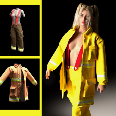 RQL-dForce Firefighter Cosplay Outfit G8F G8.1F