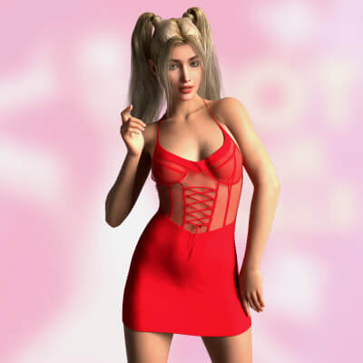 RQL-dForce Midnight Desire Corset Dress for G8F &amp G8.1F