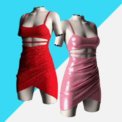 RQL-dForce Shoulder Straps Bodycon Mini Dress G8F &amp G8.1