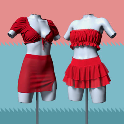 Rql-Skirt &amp Top Bundle SET-01 by RedQLips