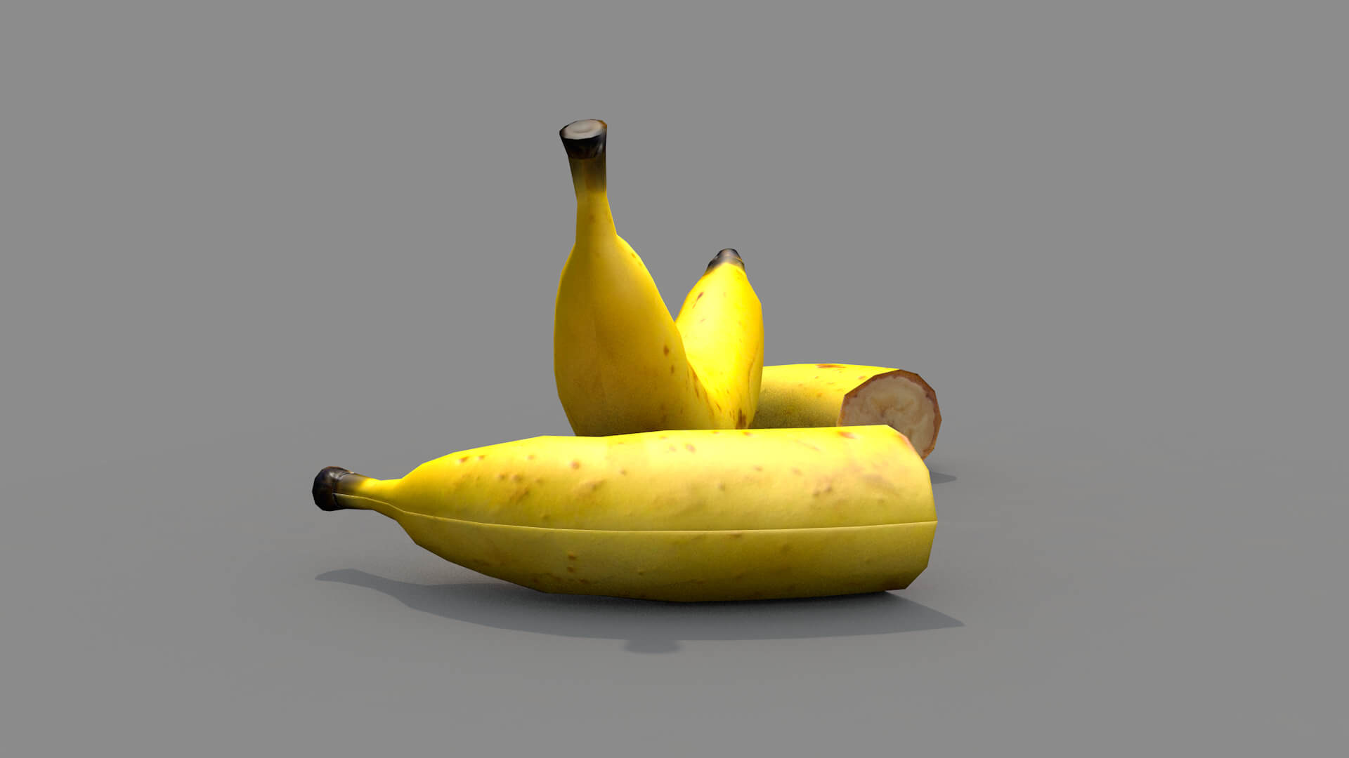 Banana and Halves - 3D Model by renatodalle