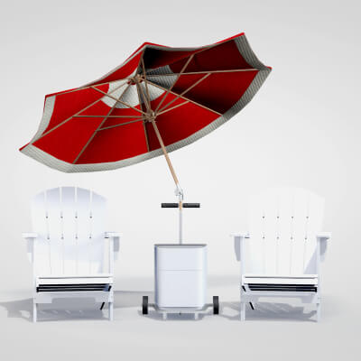 Beach Kit Chair Cooler Umbrella by renatodalle