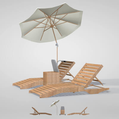 Beach Set Chairs Cooler and Parasol by renatodalle