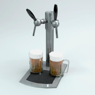 Beer Tower Dual Taps Stainless Steel Draft Dispense