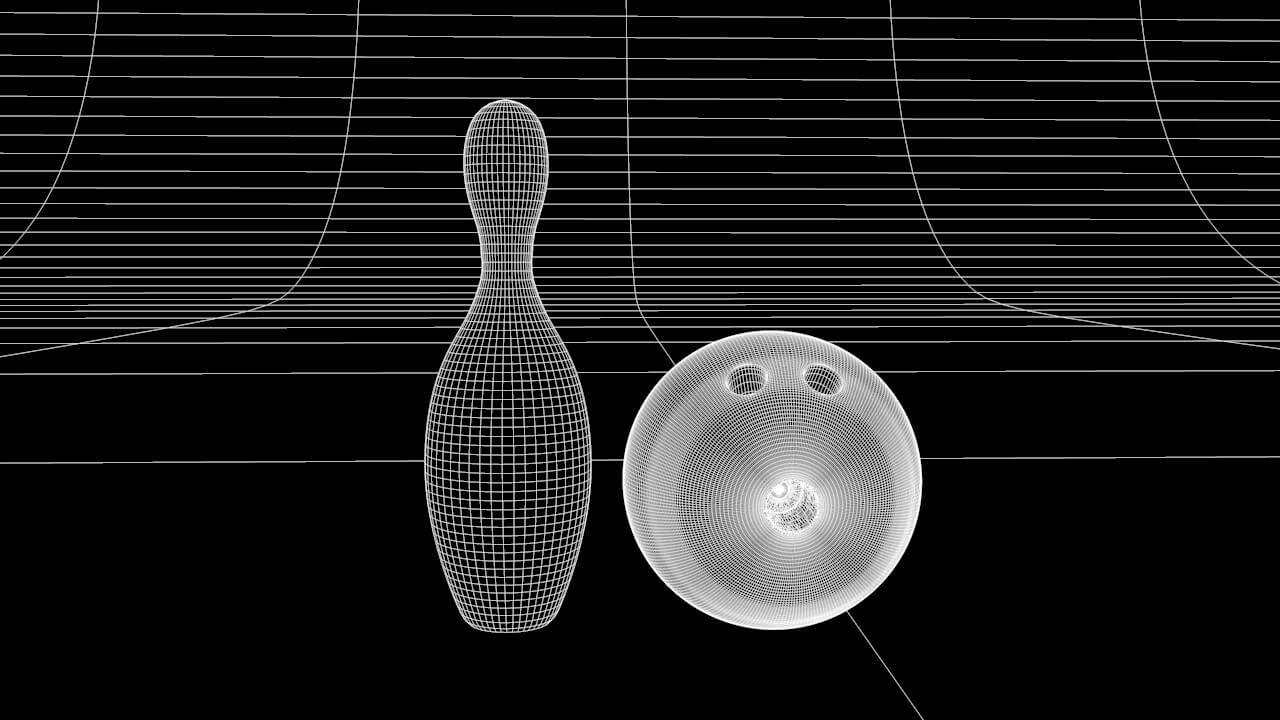 Bowling Ball and Pin 3D Model by renatodalle