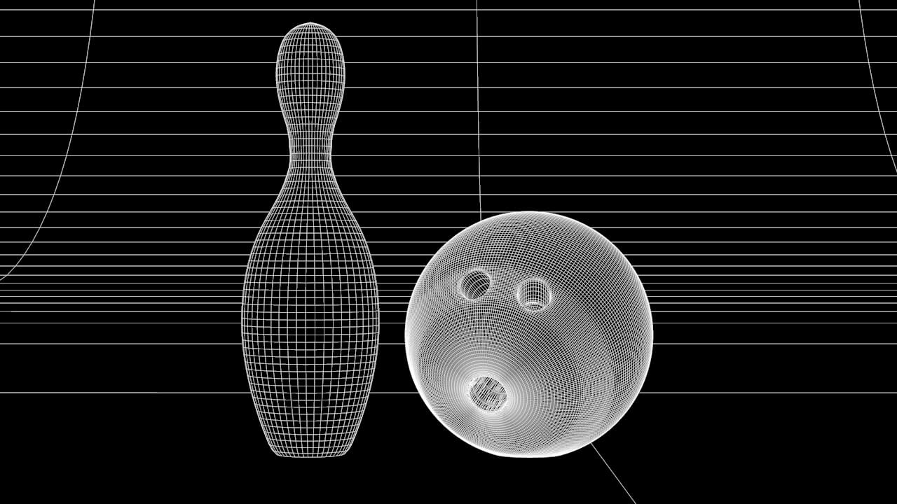 Bowling Ball and Pin 3D Model by renatodalle
