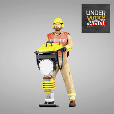 Builder Operating Soil Compactor