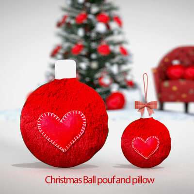 Christmas Ball Pouf and Pillow
