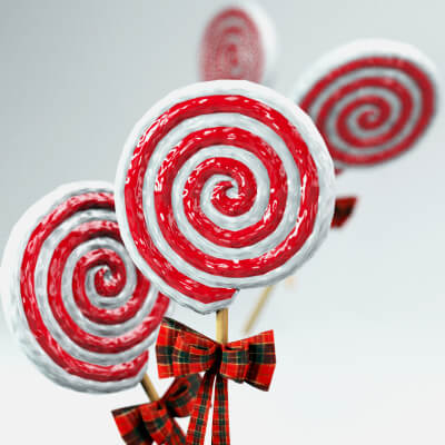 Christmas Candy Spiral Lollipop