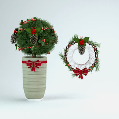 Christmas - Round Plant Pot