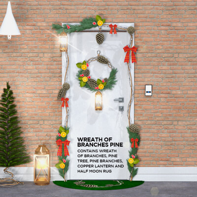 Christmas Wreath with Pine Branches
