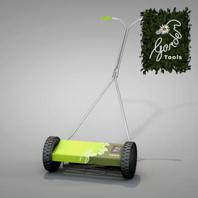 Garden Manual Lawn Mower - 3D Model by renatodalle
