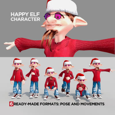Happy Elf Character