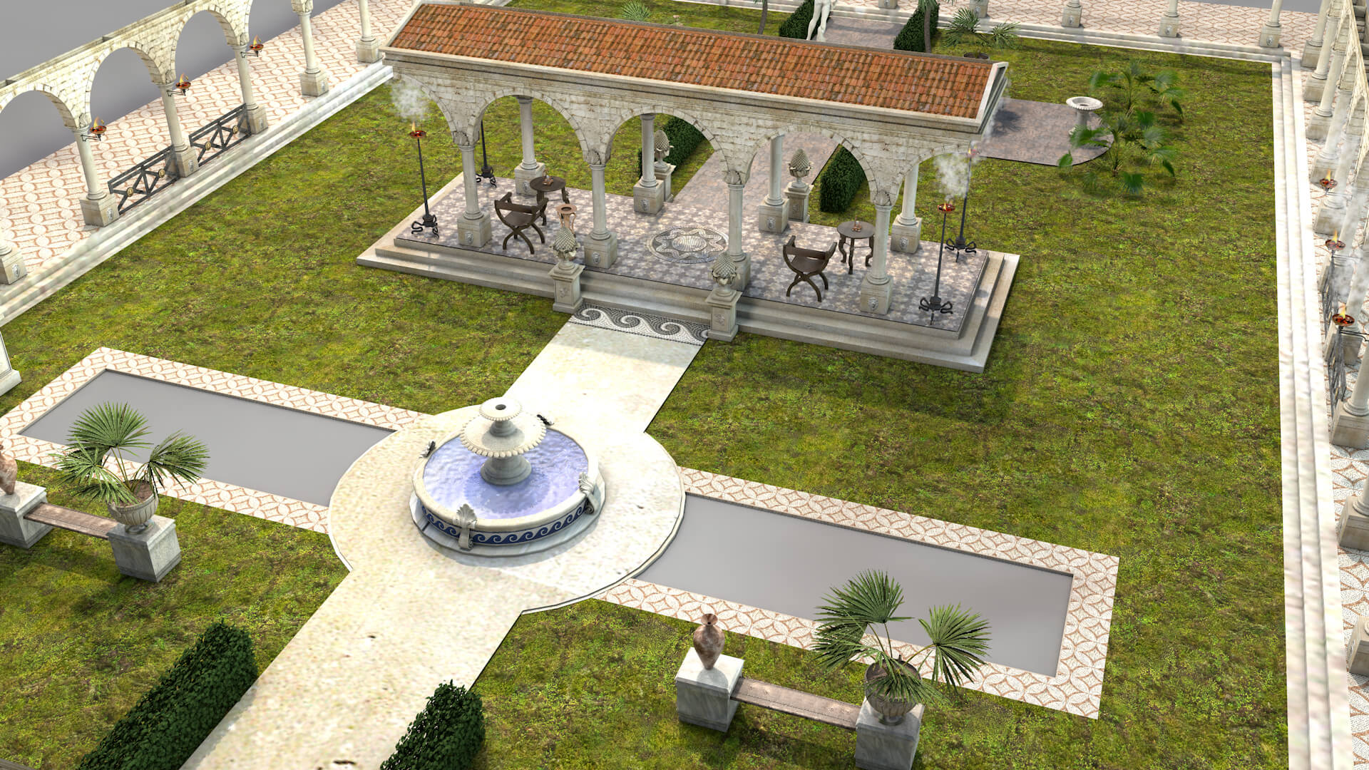Roman Garden for Houses - 3D Model by renatodalle, image size:1920x1080