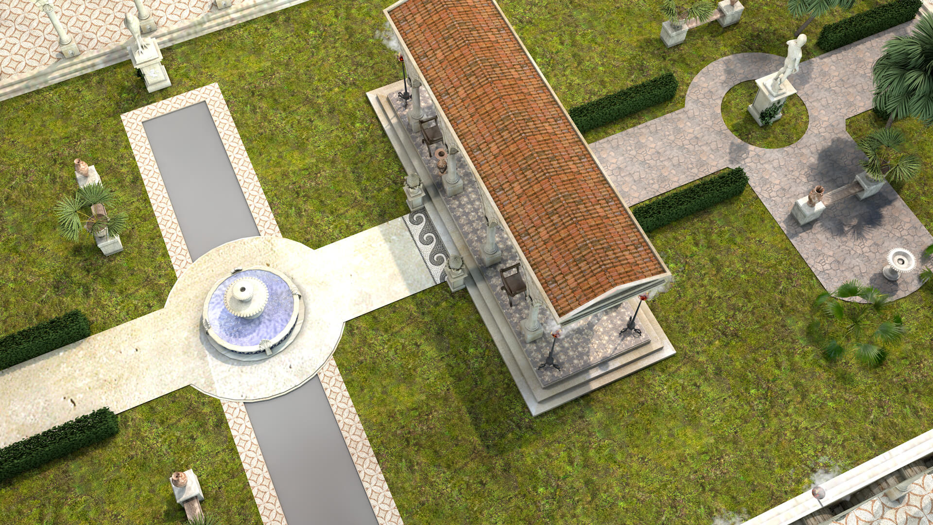 Roman Garden for Houses - 3D Model by renatodalle, image size:1920x1080