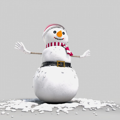 Snowman in The Snow - 3D Model by renatodalle