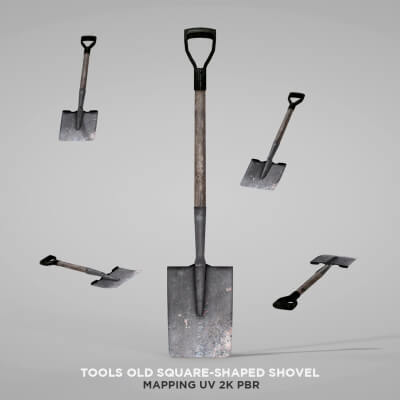 Tools Old Square-Shaped Shovel