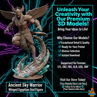 Ancient Sky Warrior - Winged Egyptian God Figure - Mythic Ho