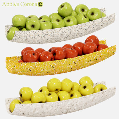 Terrazzo Bowl With Yellow Green and Red Apples