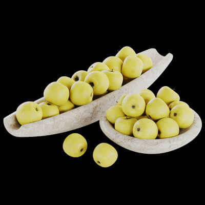 Low Bowl Centerpiece with Yellow Apples