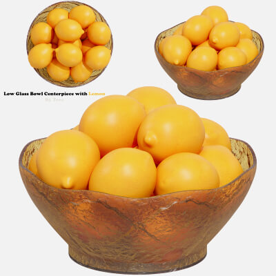 Low Glass Bowl Centerpiece with Limon