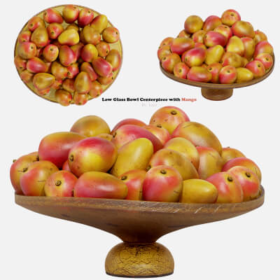 Low Glass Bowl Centerpiece with Mango