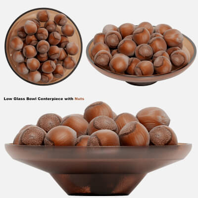 Low Glass Bowl Centerpiece with Nuts