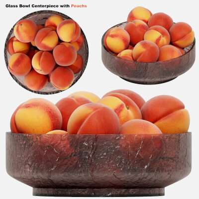 Low Glass Bowl Centerpiece with Peaches
