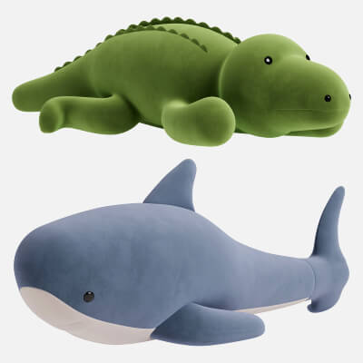 Shark and Crocodile Plush Toys
