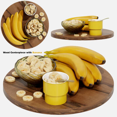 Wood Centerpiece with Banana