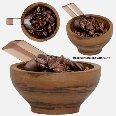 Wood Centerpiece with Coffee