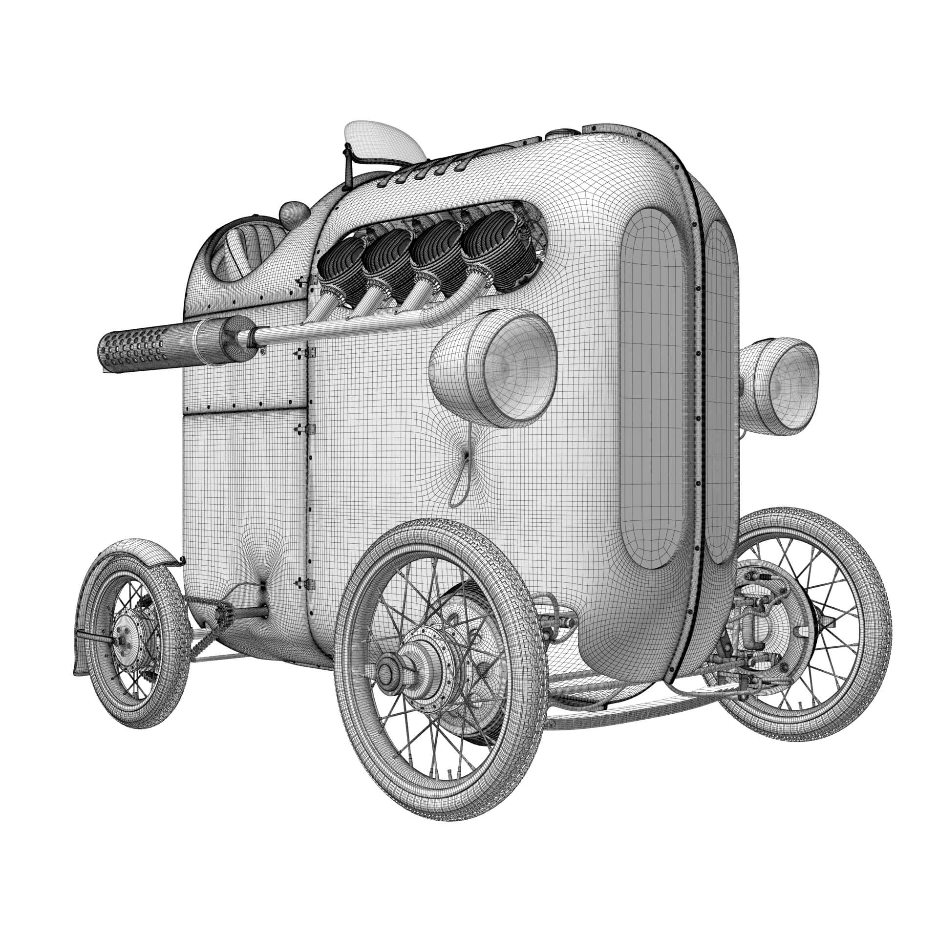 Steampunk Race Car - 3D Model by RenderBlade