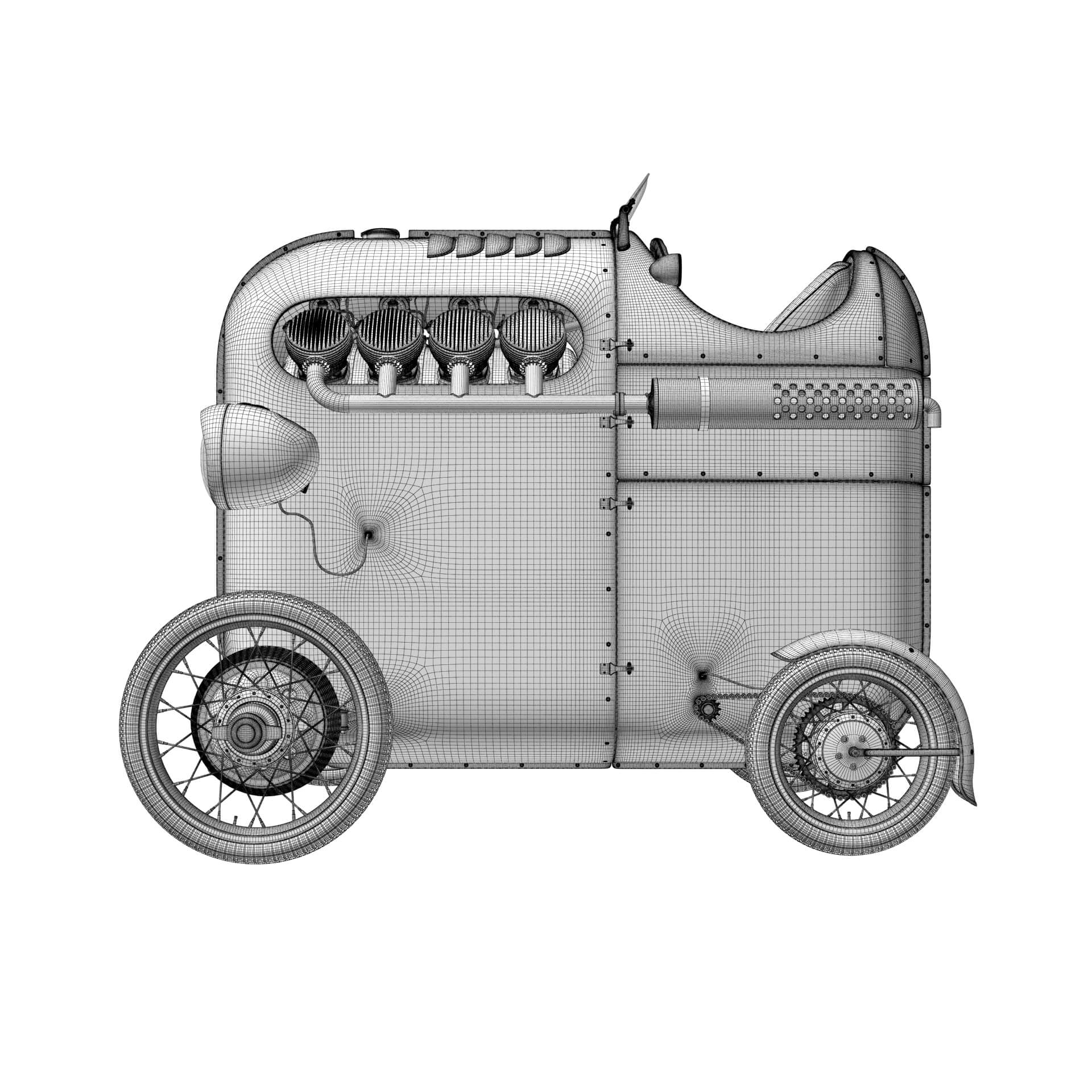 Steampunk Race Car - 3D Model by RenderBlade