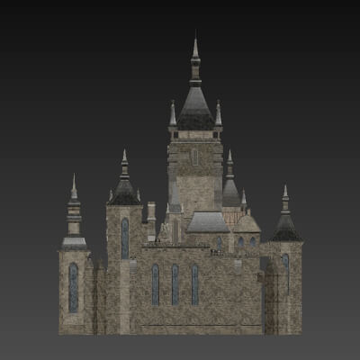 Dark Fantasy Gothic Castle Environment 3D Model -2